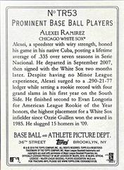 Back | Alexei Ramirez Baseball Cards 2010 Topps Turkey Red