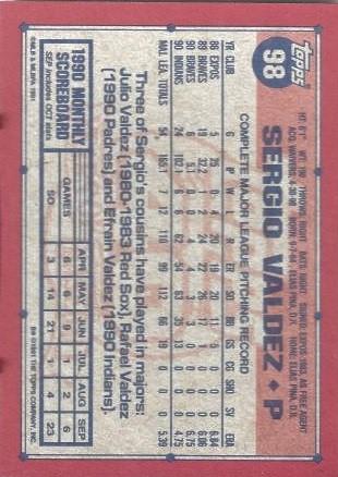 Sergio Valdez, Standard, back