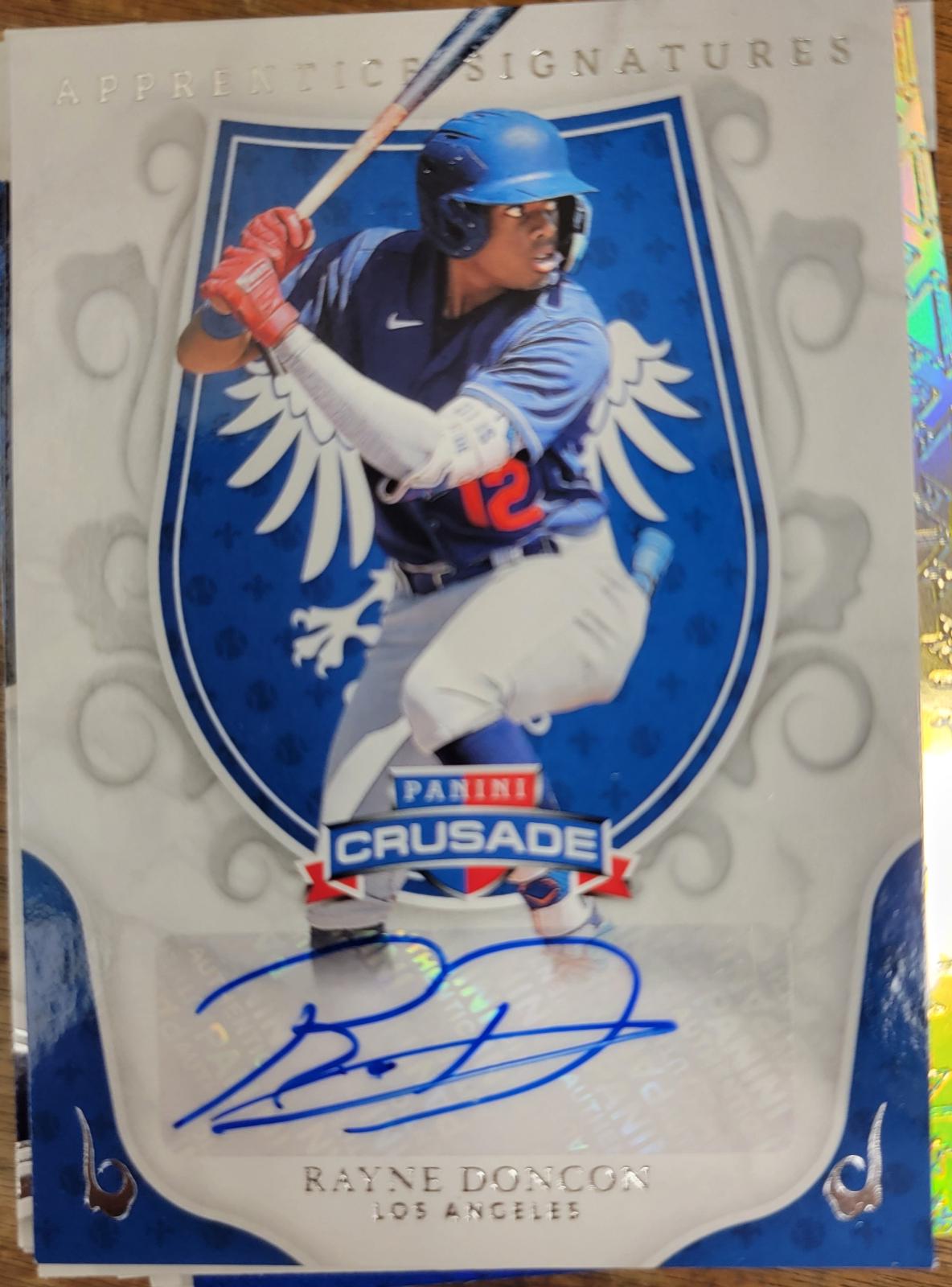 Rayne Doncon #AS-RDC Baseball Cards 2024 Panini Crusade Apprentice Signatures