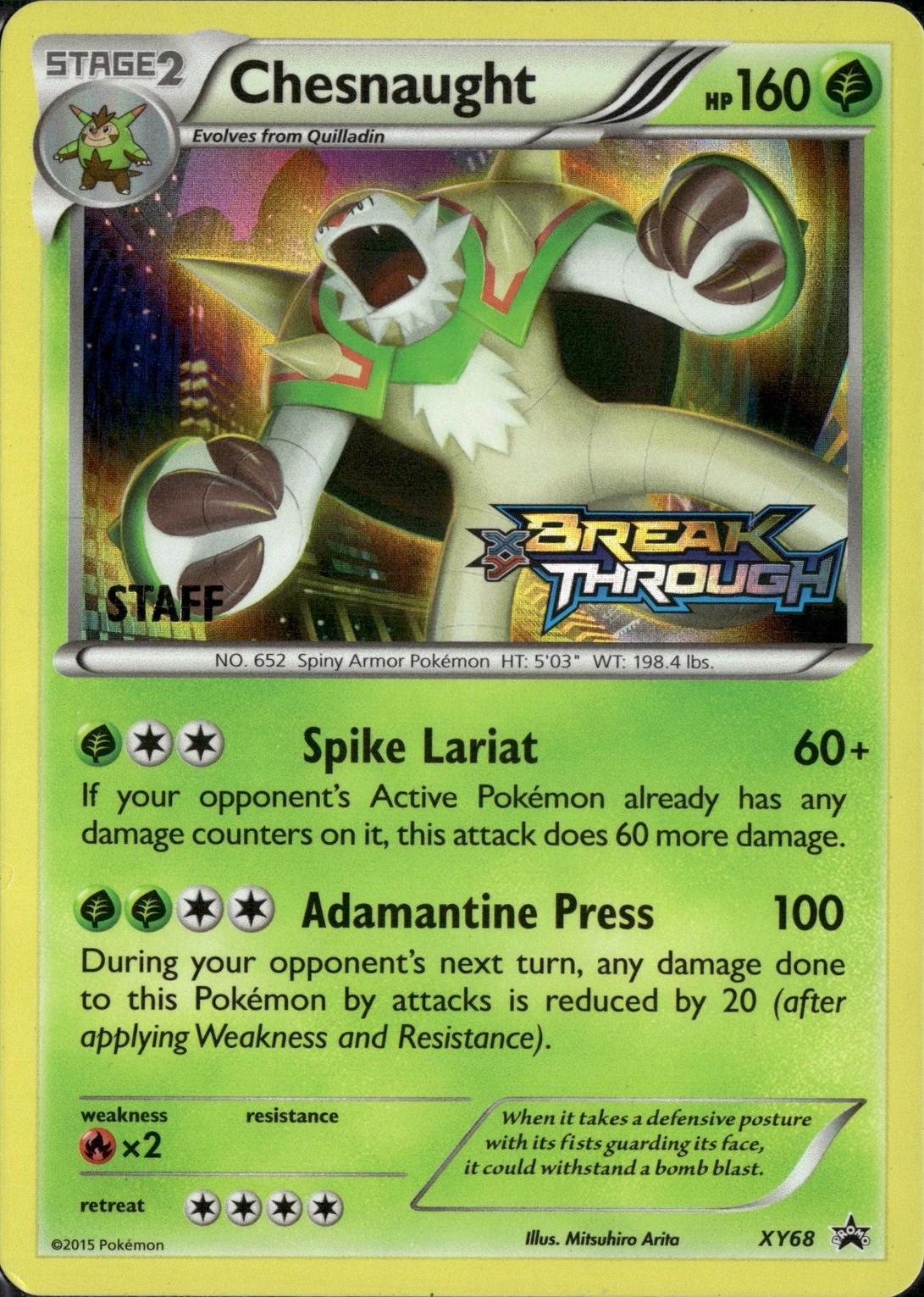 Chesnaught [Staff] #XY68 from Pokemon Promo