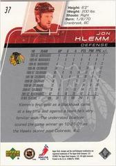 Back Of Card | Jon Klemm Hockey Cards 2002 Upper Deck