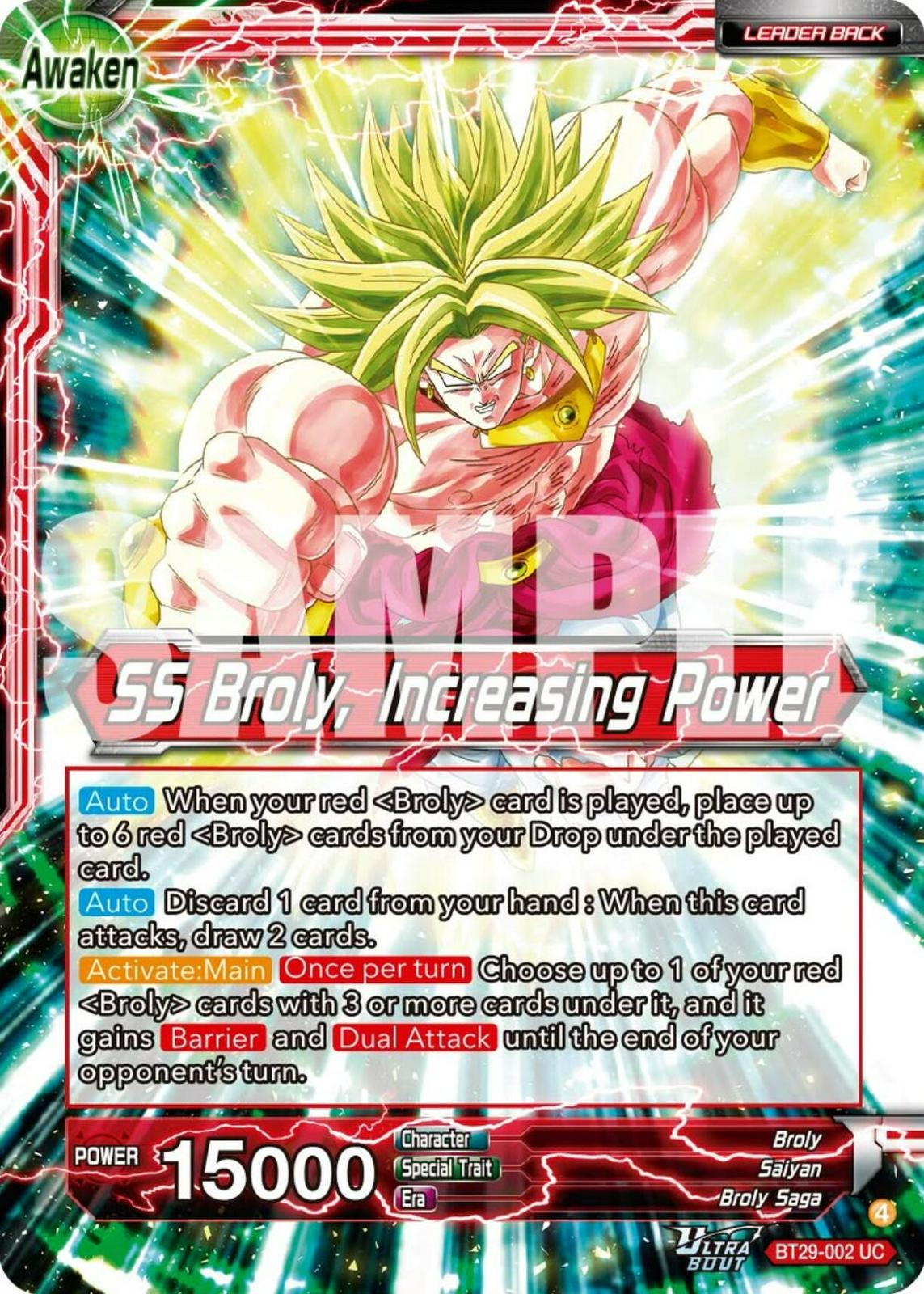 Broly // SS Broly, Increasing Power BT29-002 Prices | Dragon Ball