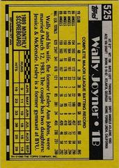 Back Of Card | Wally Joyner Baseball Cards 1990 Topps