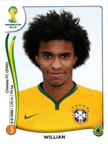 Willian #46 Soccer Cards 2014 Panini World Cup Stickers