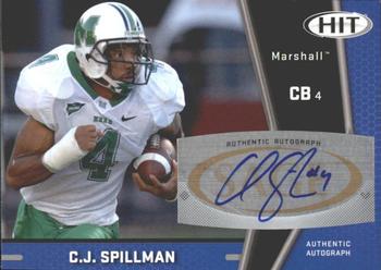 C.J. Spillman #A92 2009 Sage Hit Autographs Football