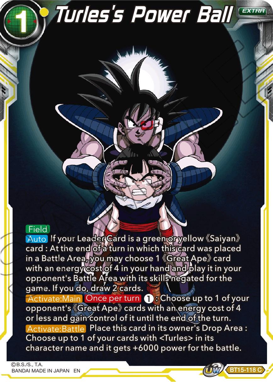 Turles's Power Ball BT15-118 Dragon Ball Super Saiyan Showdown