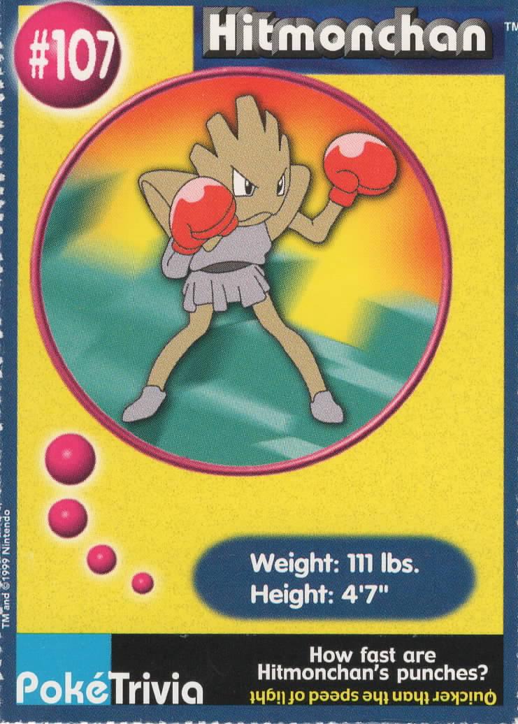 Hitmonchan #107 Pokemon Burger King