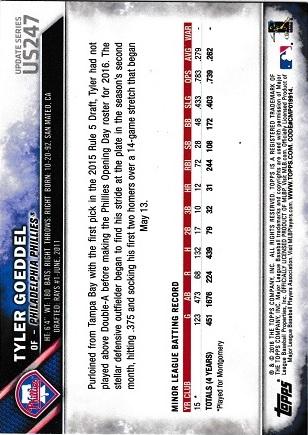 Tyler Goeddel #US247 Prices [Rookie] | 2016 Topps Update | Baseball Cards