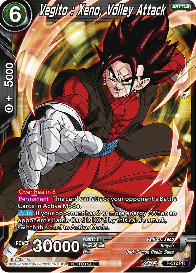 Vegito: Xeno, Volley Attack P-512 Dragon Ball Fusion World Promos