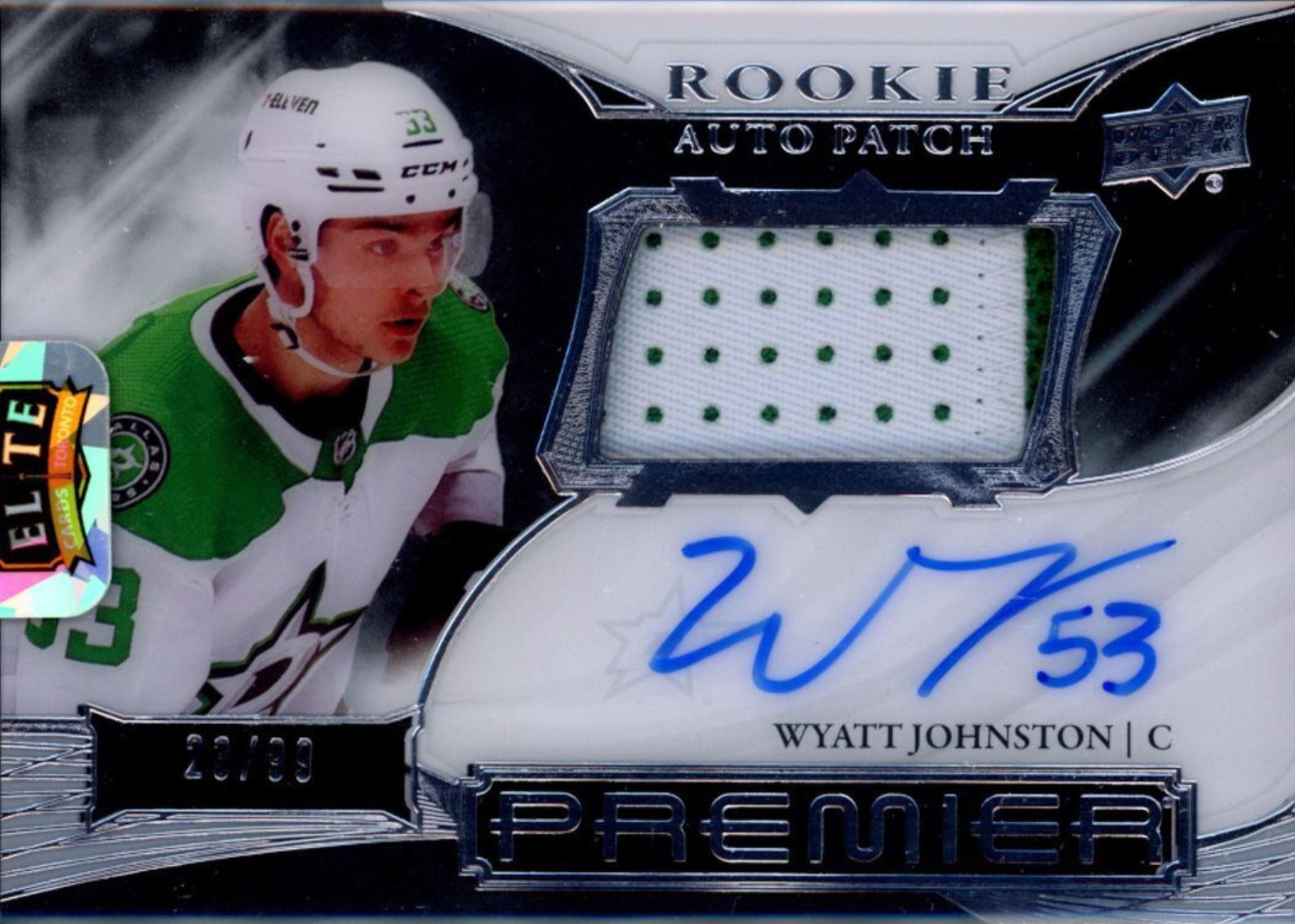Wyatt Johnston #SRR-WJ Hockey Cards 2022 Upper Deck Premier Rookie Auto Patch