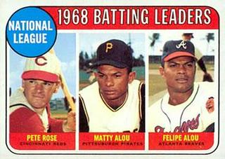 National League 1968 Batting Leaders: Pete Rose / Matty Alou / Felipe Alou
