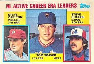 NL Active Career ERA Leaders (Tom Seaver / Steve Carlton / Steve Rogers