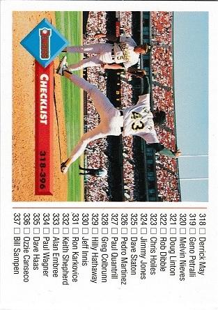 Checklist #396 Baseball Cards 1993 Donruss