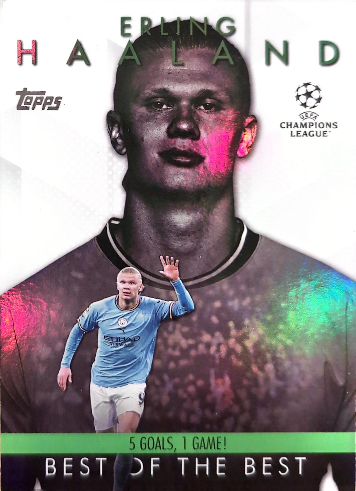 Erling Haaland #BM-3 Soccer Cards 2023 Topps UEFA Club Best of the Best Moment