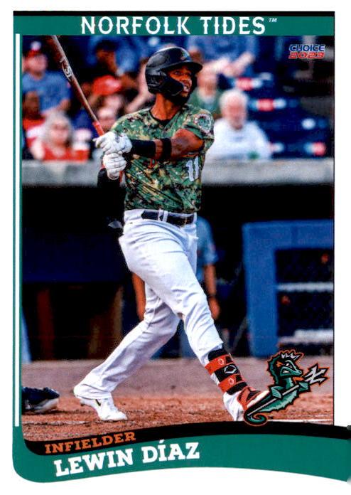 Lewin Diaz #23 2023 Choice Norfolk Tides Baseball