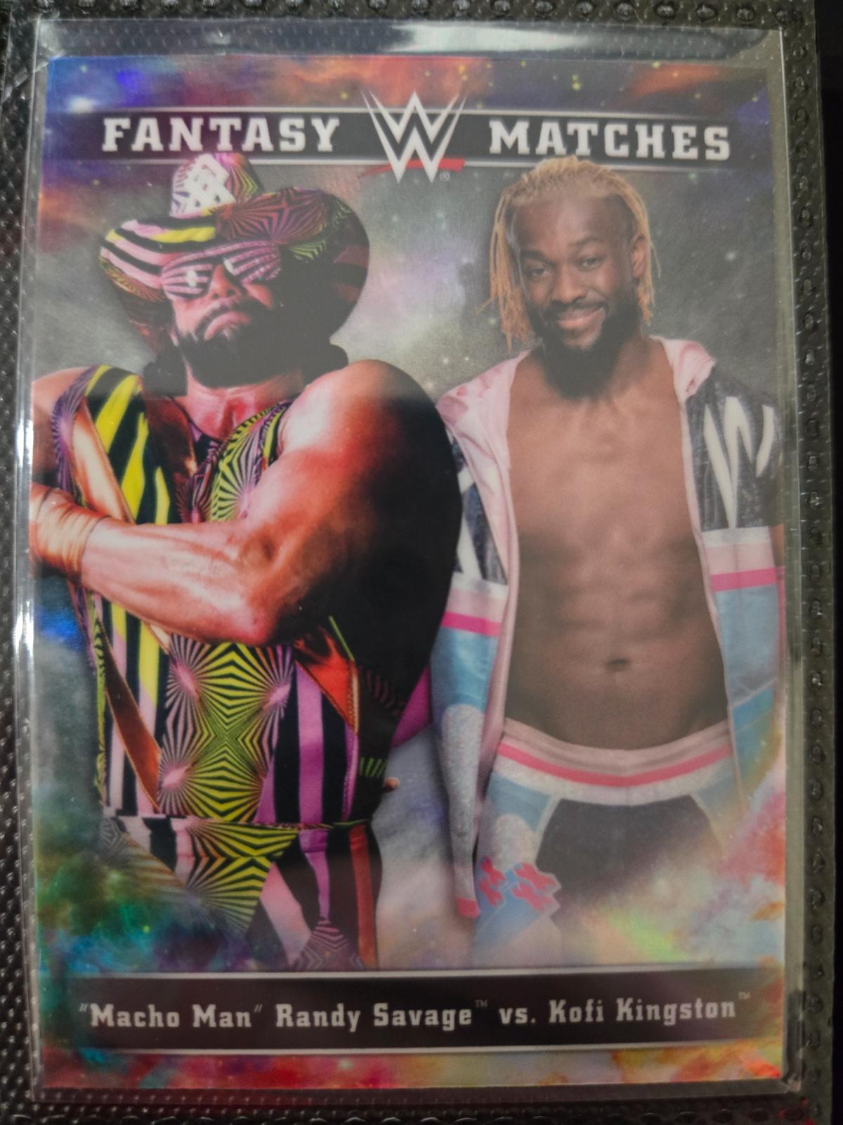 Macho Man' Randy Savage, Kofi Kingston #FM-21 Wrestling Cards 2020 Topps WWE Chrome Fantasy Matches