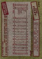Back Of Card | Tom Foley Baseball Cards 1985 Topps