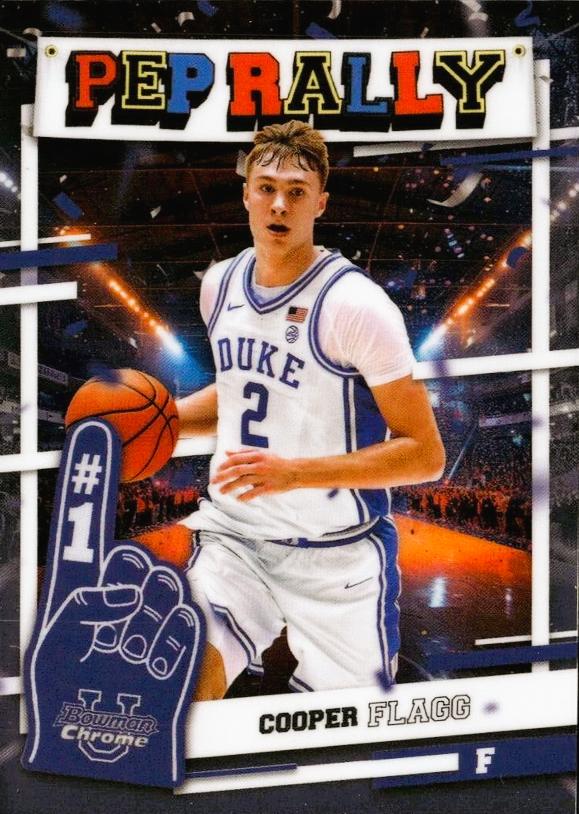 Cooper Flagg #PR-6 Basketball Cards 2024 Bowman Chrome University Pep Rally