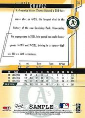 Sample Stamped On Back | Eric Chavez [SAMPLE] Baseball Cards 2001 Leaf Rookies & Stars