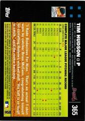 Back Of Card | Tim Hudson Baseball Cards 2007 Topps