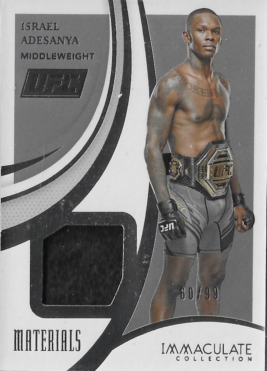 Israel Adesanya #M-IAD Ufc Cards 2021 Panini Immaculate UFC Materials