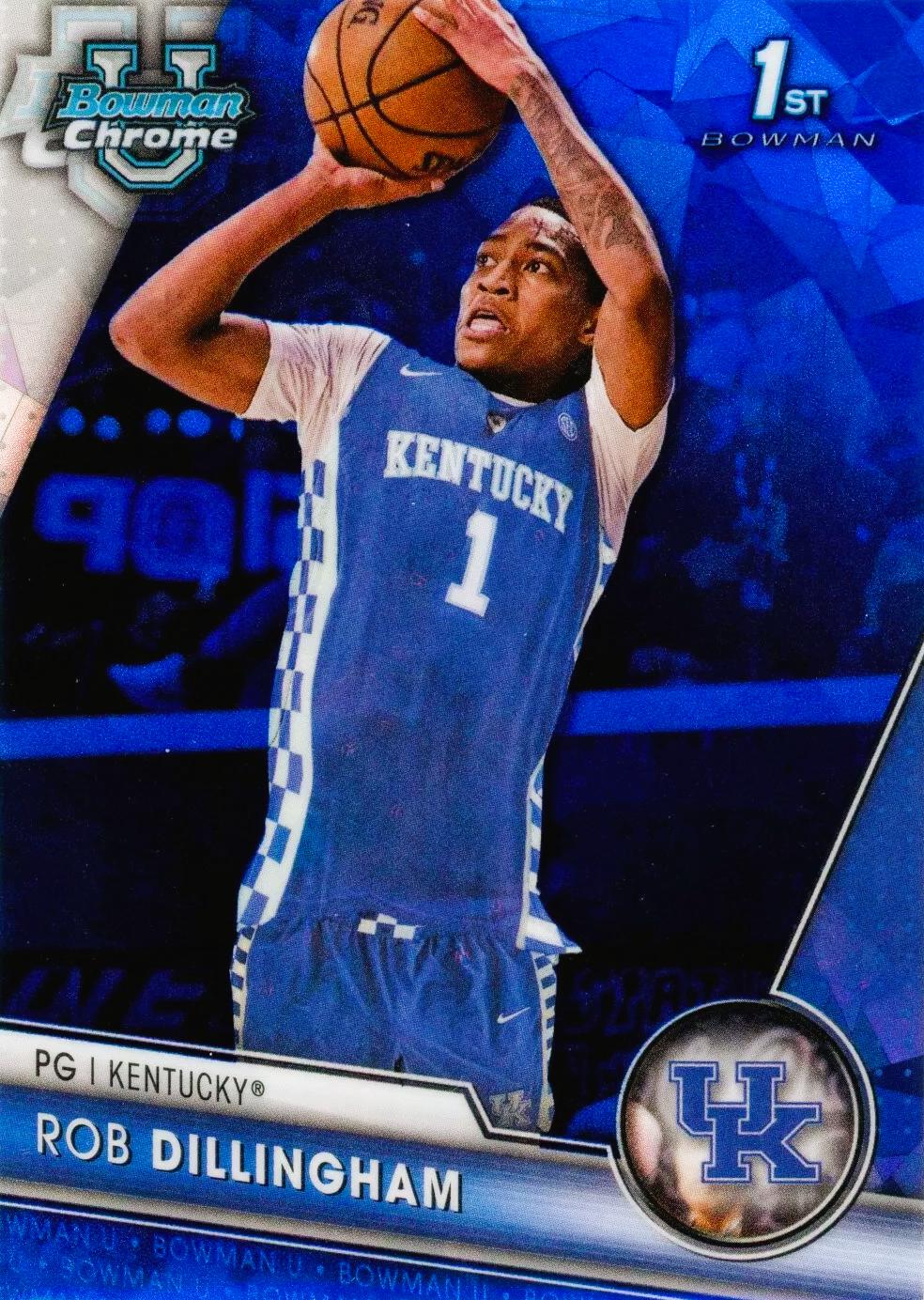 Rob Dillingham #44 Basketball Cards 2023 Bowman Chrome University Sapphire