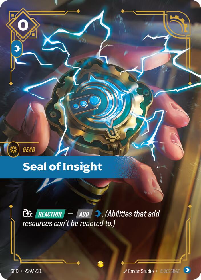 ジ*ノ様 RIFTBOUND Spiritforged Seal Showcas Seal of Insight #229 Prices | Riftbound Spiritforged