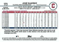Back Of Card | Jose Ramirez Baseball Cards 2024 Topps Chrome