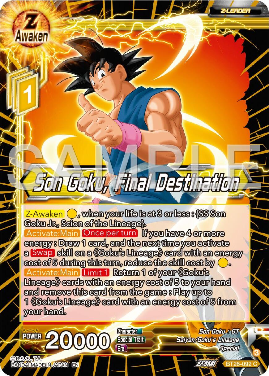 Son Goku, Final Destination BT26-092 Dragon Ball Super Ultimate Advent