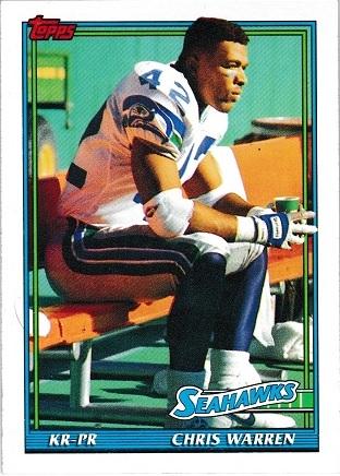 Chris Warren #285 Football Cards 1991 Topps