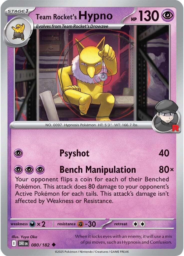 Team Rocket's Hypno #80 Pokemon Destined Rivals
