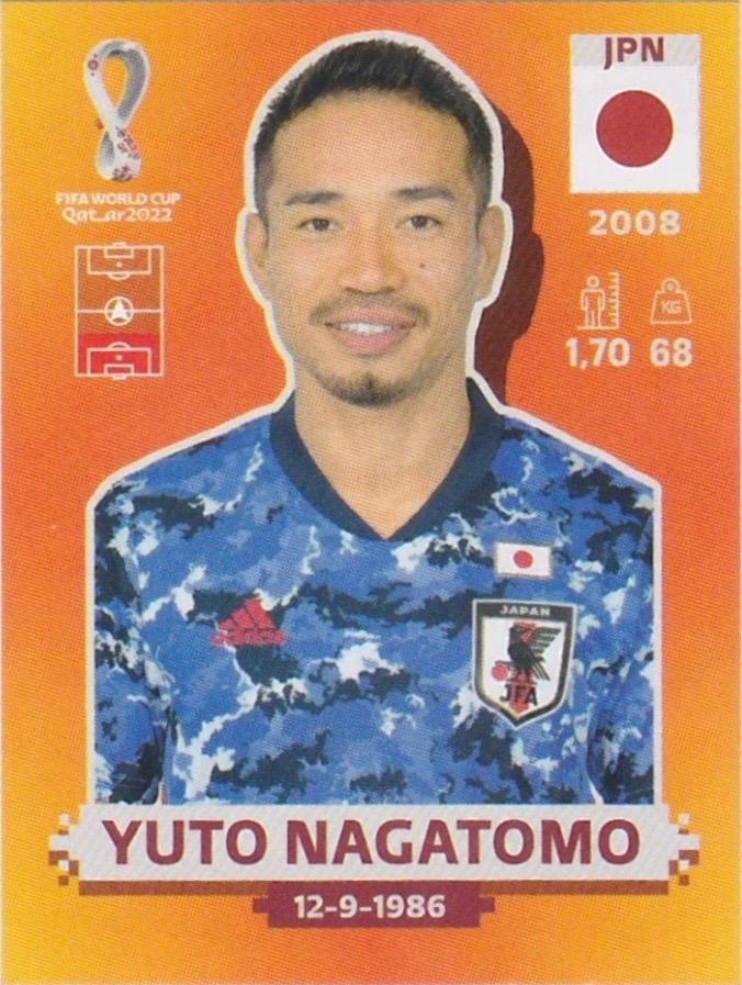 Yuto Nagatomo #JPN4 2022 Panini World Cup Qatar International Edition Sticker Soccer