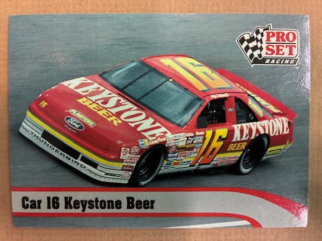 Car 16 Keystone Beer #181 Racing Cards 1992 Pro Set NASCAR