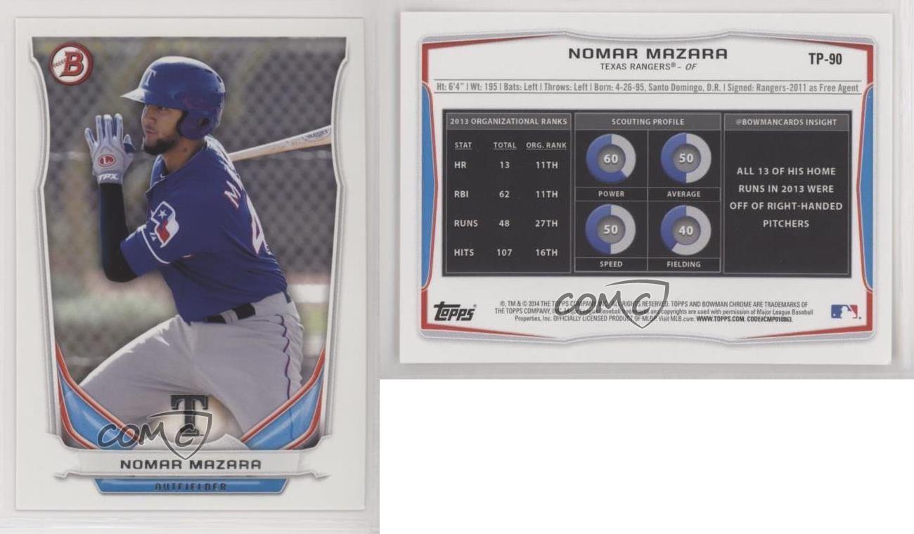 Nomar Mazara #TP-90 2014 Bowman Draft Picks Top Prospects Baseball