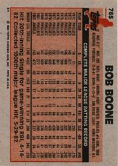 Back Of Card | Bob Boone Baseball Cards 1983 Topps