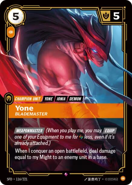 Yone - Blademaster #116 Prices | Riftbound Spiritforged