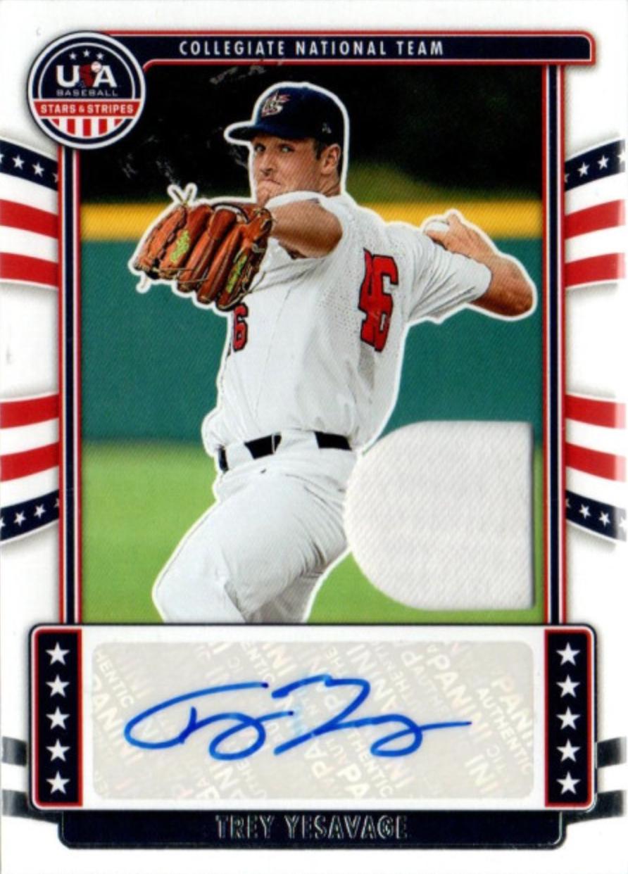 Trey Yesavage #NTS-TY 2024 Panini Stars & Stripes Collegiate National Team Signature Baseball