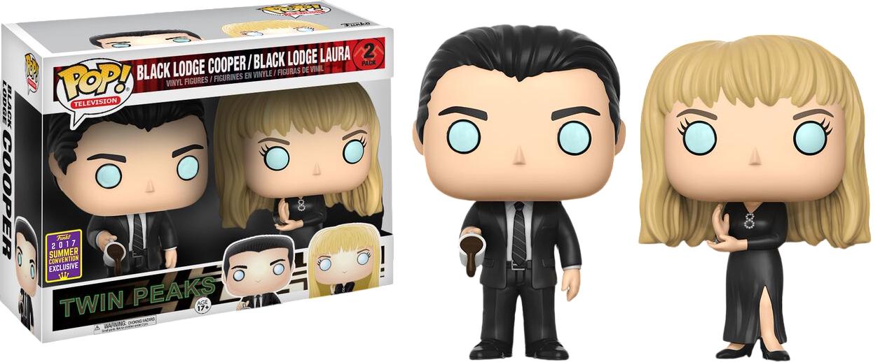 Black Lodge Cooper / Black Lodge Laura Twin Peaks Funko Pop Convention exclusive box and figure
