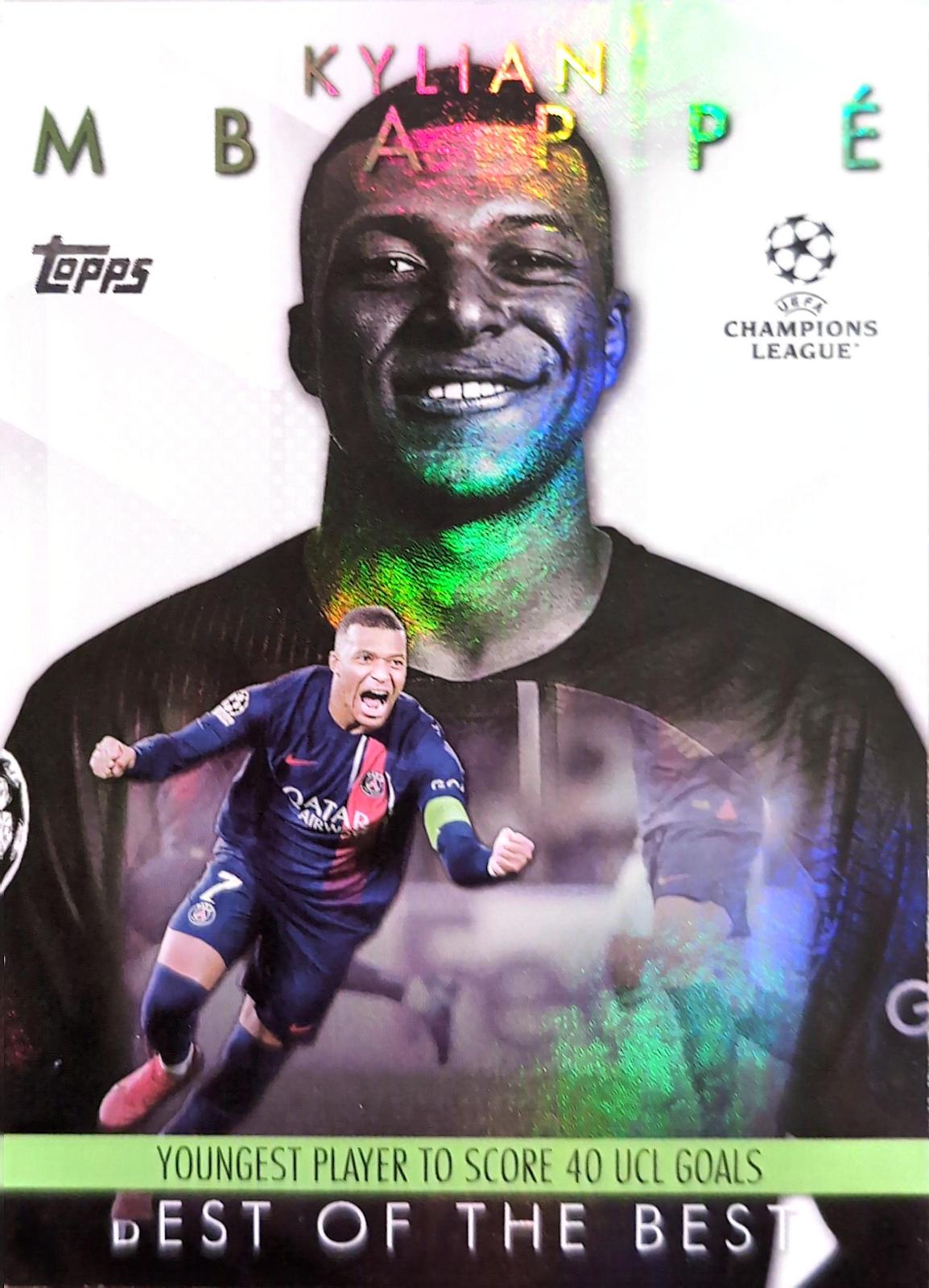Kylian Mbappe #BM-8 Soccer Cards 2023 Topps UEFA Club Best of the Best Moment