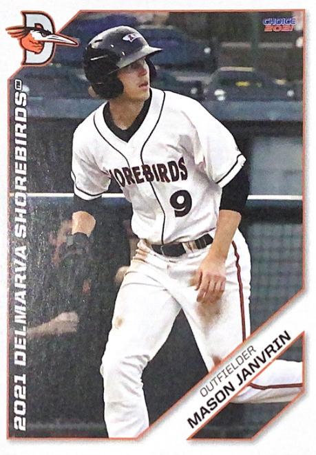 Mason Janvrin #14 2021 Choice Delmarva Shorebirds Baseball