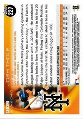 Back Of Card | Josh Thole Baseball Cards 2010 Topps