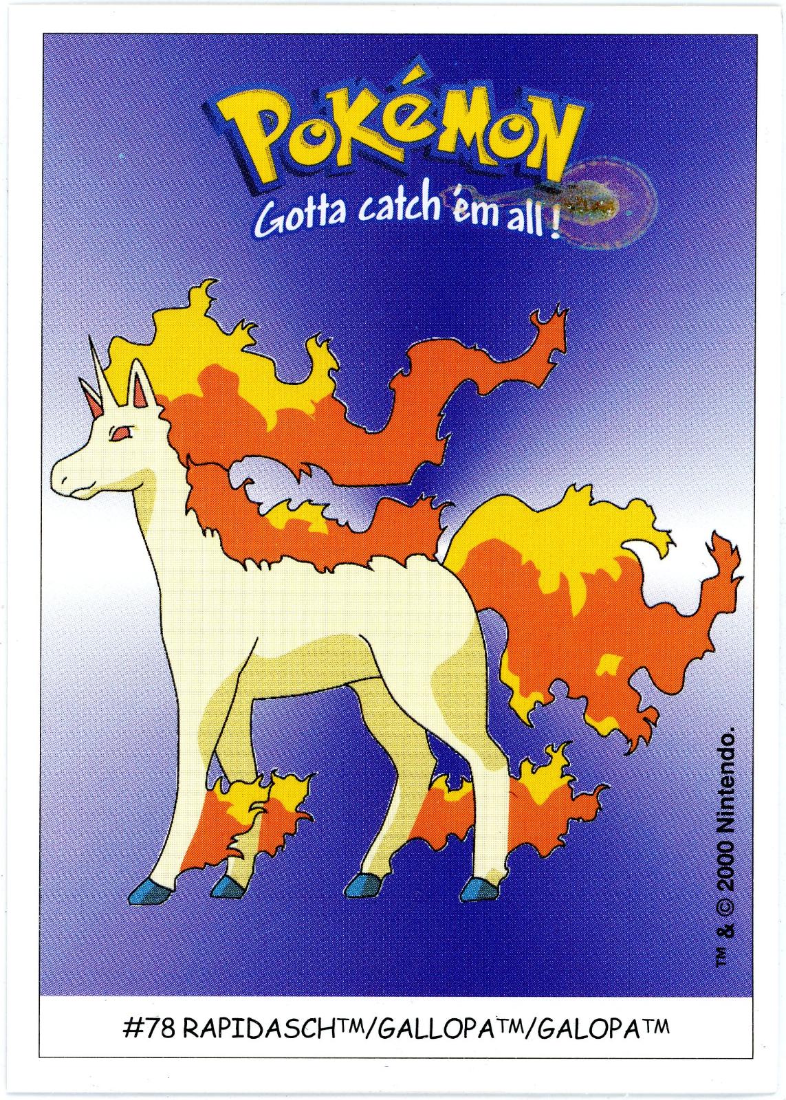Rapidasch #78 Pokémon Card from Pokemon 2000 Dunkin Boomer Set 