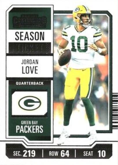 Jordan Love #39 Football Cards 2023 Panini Contenders