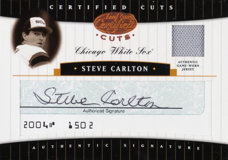 Steve Carlton #CC-71 2004 Leaf Certified Cuts Check Signature Baseball