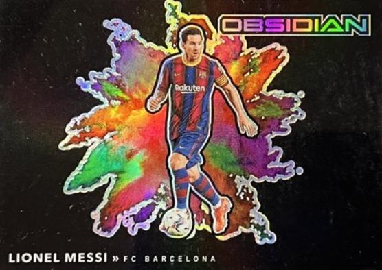 Lionel Messi #1 Soccer Cards 2020 Panini Obsidian Black Colorblast