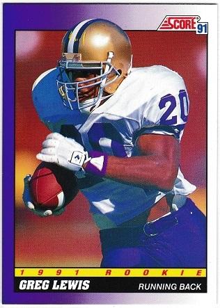 Greg Lewis #571 Football Cards 1991 Score
