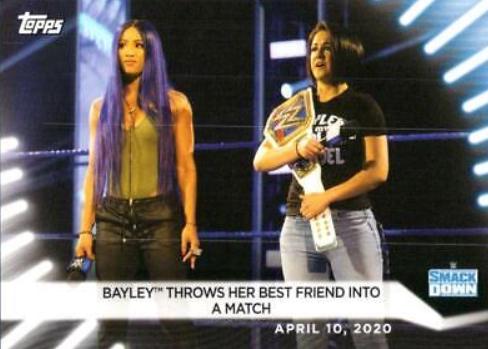 Bayley Throws Her Best Friend into a Match #4 Wrestling Cards 2021 Topps WWE Women's Division