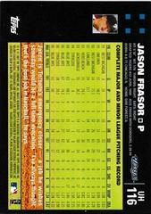 Back Of Card | Jason Frasor Baseball Cards 2007 Topps Update & Highlights