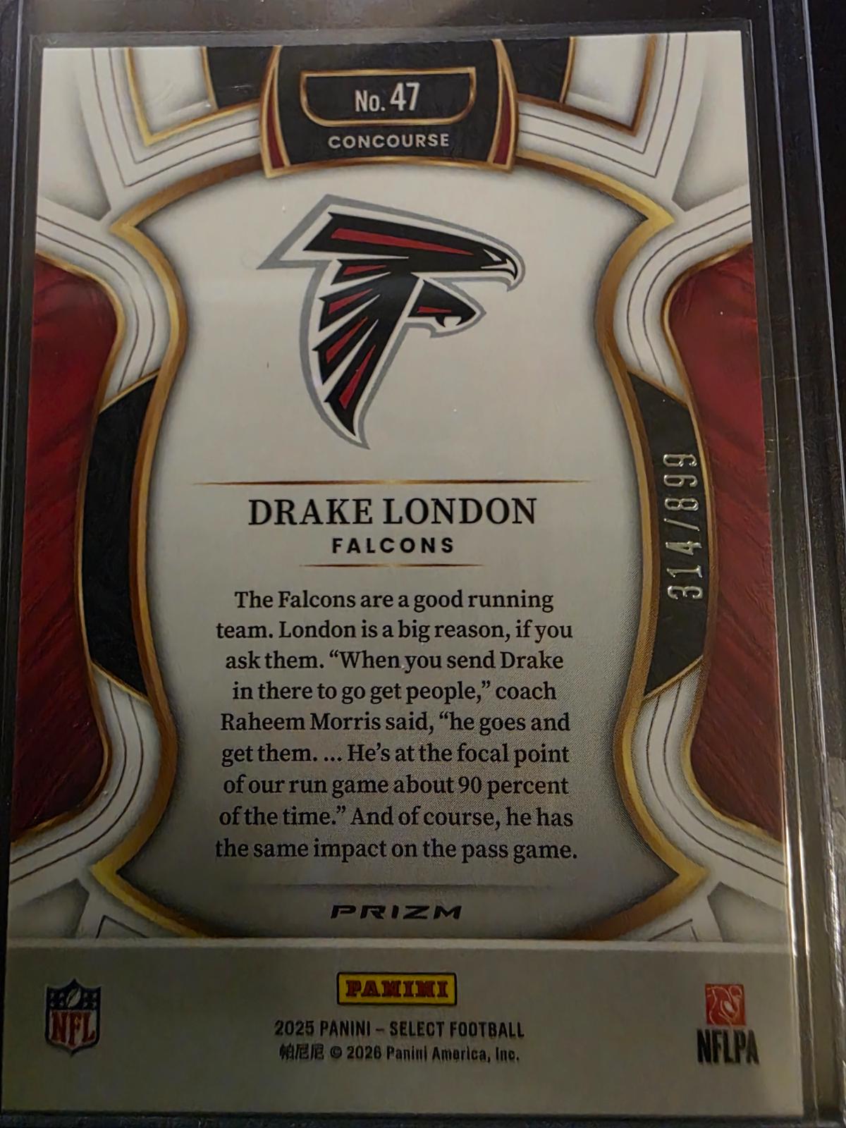 Drake London [Copper Prizm Shock] #47 Prijzen | 2025 Panini Select ...