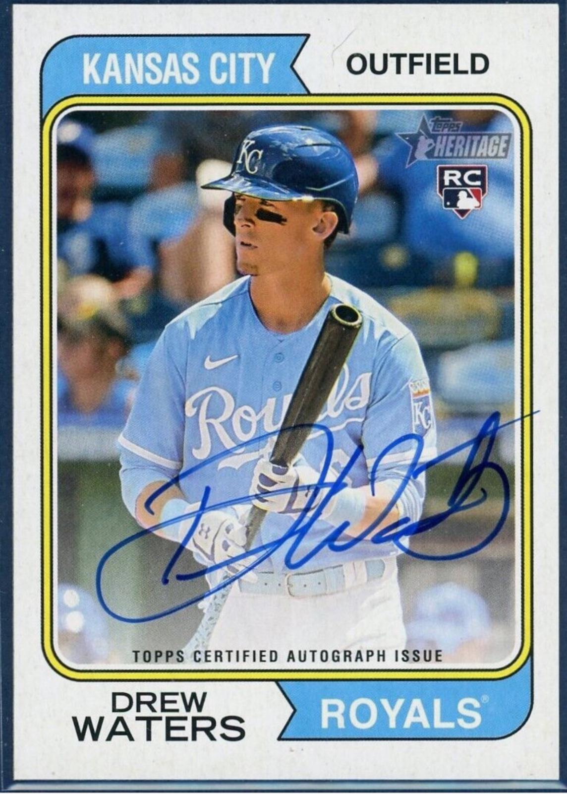 Drew Waters #ROA-DW Baseball Cards 2023 Topps Heritage Real One Autographs